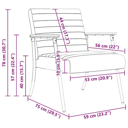 Fauteuil 59 X 75 X 78 Cm Stof