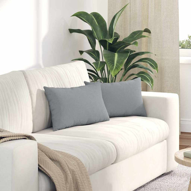 Sofa Kussens 2 Pcs 50 X 30 Cm Stof Lichtgrijs