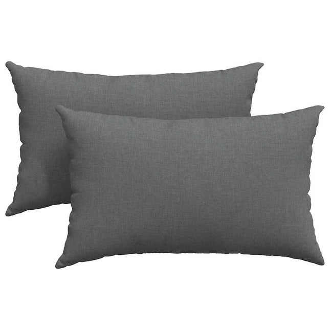 Sofa Kussens 2 Pcs 50 X 30 Cm Stof Donkergrijs