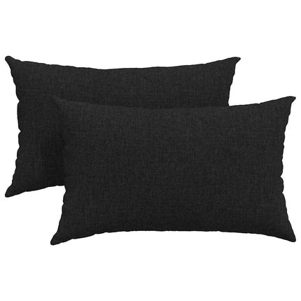 Sofa Kussens 2 Pcs 50 X 30 Cm Stof Zwart