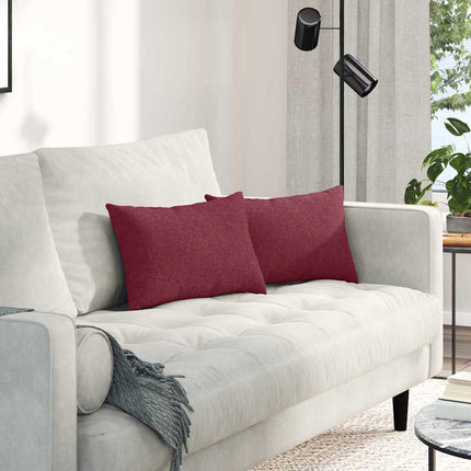 Sofa Kussens 2 Pcs 50 X 30 Cm Stof Wijnrood