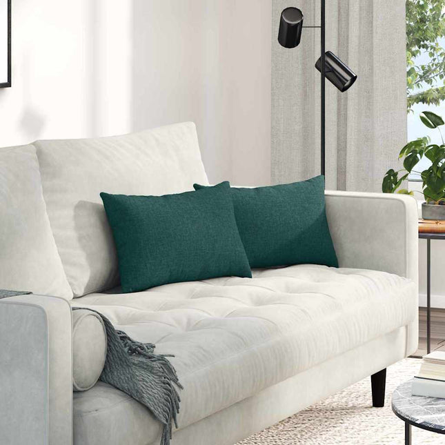 Sofa Kussens 2 Pcs 50 X 30 Cm Stof Donkergroen