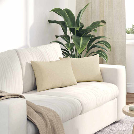 Sofa Kussens 2 Pcs 50 X 30 Cm Stof Crème