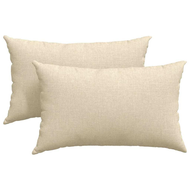 Sofa Kussens 2 Pcs 50 X 30 Cm Stof Crème