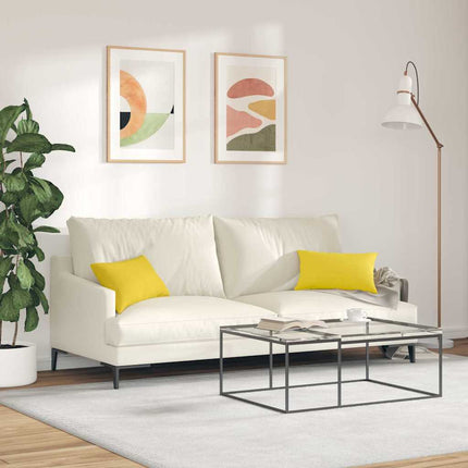 Sofa Kussens 2 Pcs 50 X 30 Cm Stof Lichtgeel