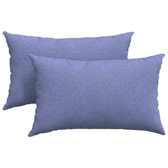 Sofa Kussens 2 Pcs 50 X 30 Cm Stof Jeans Blauw