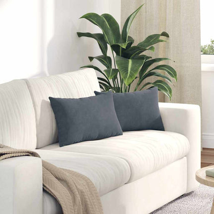 Sofa Kussens 2 Stuks 80 X 40 Cm Cordstof Donkergrijs