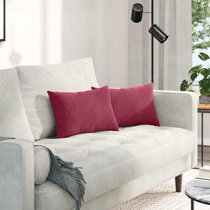 Sofa Kussens 2 Stuks 60 X 40 Cm Cordstof Wijnrood