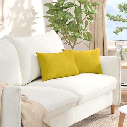 Sofa Kussens 2 Stuks 60 X 40 Cm Cordstof Geel