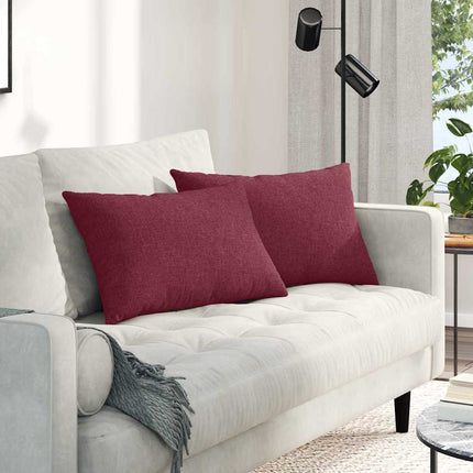 Sofa Kussens 2 Pcs 50 X 30 Cm Stof Wijnrood