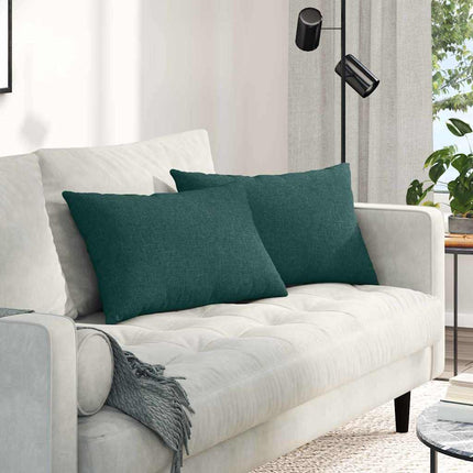 Sofa Kussens 2 Pcs 50 X 30 Cm Stof Donkergroen