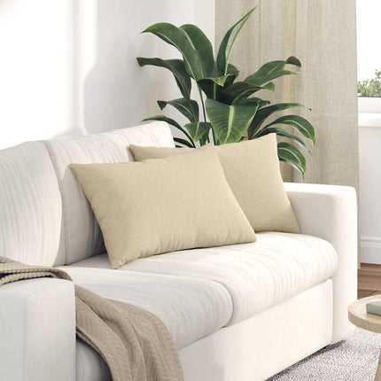 Sofa Kussens 2 Pcs 50 X 30 Cm Stof Crème
