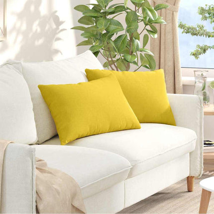 Sofa Kussens 2 Pcs 50 X 30 Cm Stof Lichtgeel