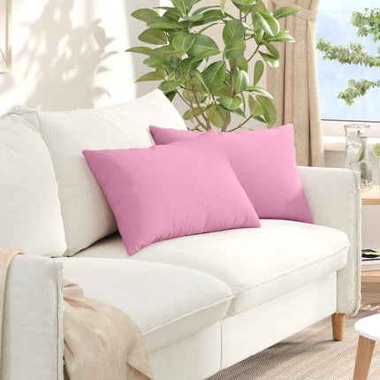 Sofa Kussens 2 Pcs 50 X 30 Cm Stof Roze