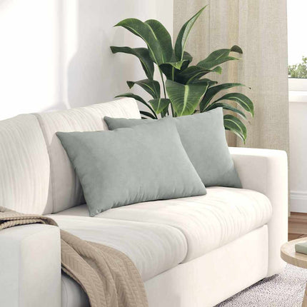 Sofa Kussens 2 Stuks 80 X 40 Cm Cordstof Lichtgrijs