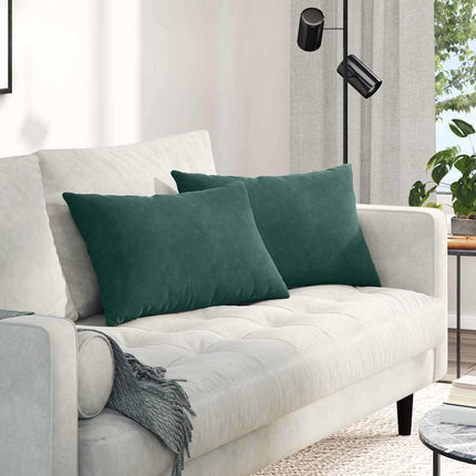 Sofa Kussens 2 Stuks 80 X 40 Cm Cordstof Donkergroen
