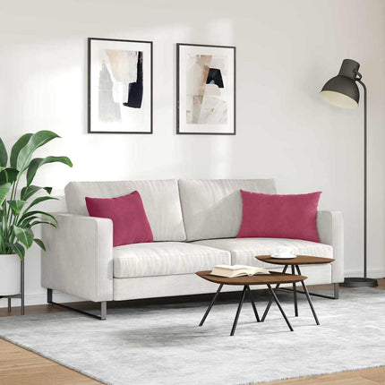 Sofa Kussens 2 Stuks 60 X 40 Cm Cordstof Wijnrood