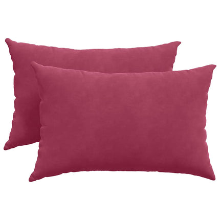 Sofa Kussens 2 Stuks 60 X 40 Cm Cordstof Wijnrood