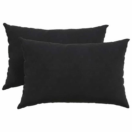 Sofa Kussens 2 Stuks 60 X 40 Cm Cordstof Zwart