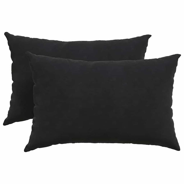 Sofa Kussens 2 Stuks 60 X 40 Cm Cordstof Zwart