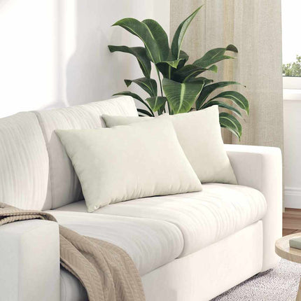 Sofa Kussens 2 Stuks 60 X 40 Cm Cordstof Crème