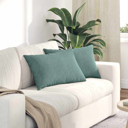 Sofa Kussens 2 Stuks 60 X 40 Cm Cordstof Zeegroen