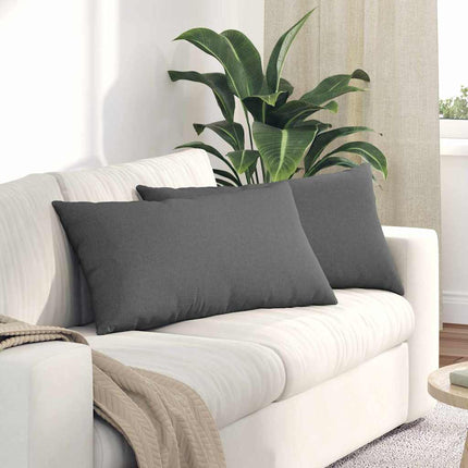 Sofa Kussens 2 Pcs 50 X 30 Cm Stof Donkergrijs