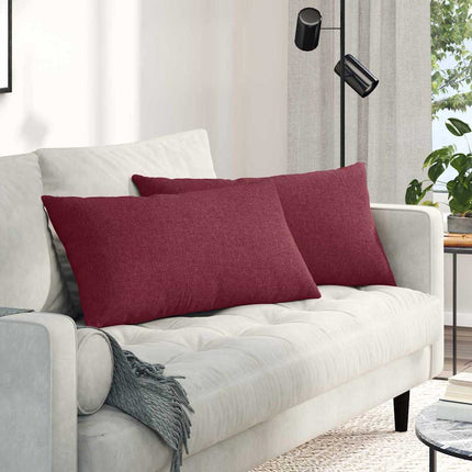 Sofa Kussens 2 Pcs 50 X 30 Cm Stof Wijnrood