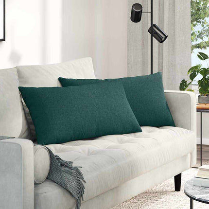 Sofa Kussens 2 Pcs 50 X 30 Cm Stof Donkergroen