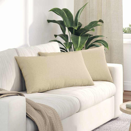Sofa Kussens 2 Pcs 50 X 30 Cm Stof Crème