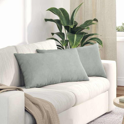 Sofa Kussens 2 Stuks 80 X 40 Cm Cordstof Lichtgrijs