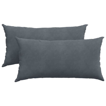 Sofa Kussens 2 Stuks 80 X 40 Cm Cordstof Donkergrijs