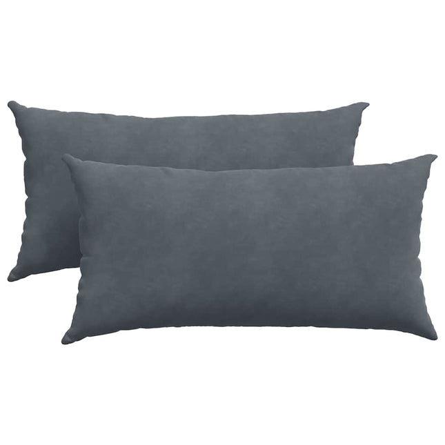 Sofa Kussens 2 Stuks 80 X 40 Cm Cordstof Donkergrijs