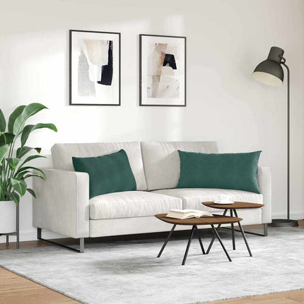 Sofa Kussens 2 Stuks 80 X 40 Cm Cordstof Donkergroen
