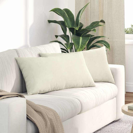 Sofa Kussens 2 Stuks 60 X 40 Cm Cordstof Crème