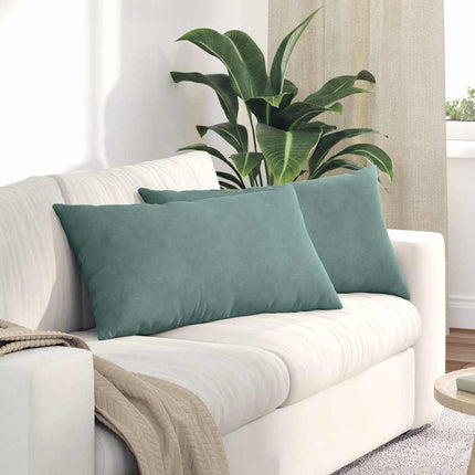 Sofa Kussens 2 Stuks 60 X 40 Cm Cordstof Zeegroen