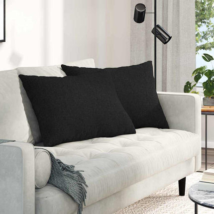 Sofa Kussens 2 Pcs 50 X 30 Cm Stof Zwart