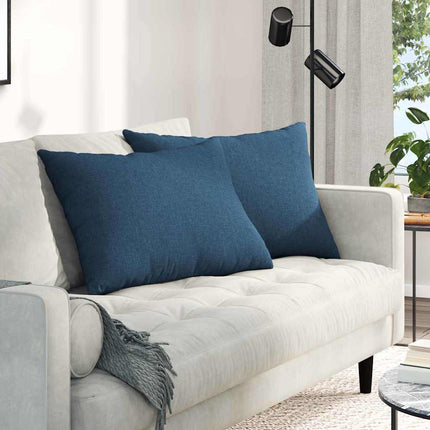 Sofa Kussens 2 Pcs 50 X 30 Cm Stof Blauw