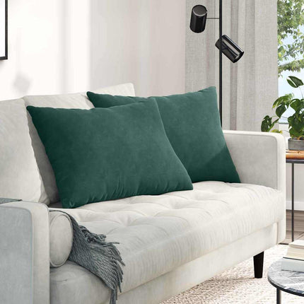 Sofa Kussens 2 Stuks 80 X 40 Cm Cordstof Donkergroen