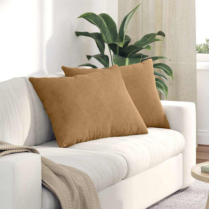 Sofa Kussens 2 Stuks 60 X 40 Cm Cordstof Bruin