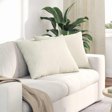 Sofa Kussens 2 Stuks 60 X 40 Cm Cordstof Crème
