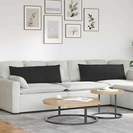 Sofa Kussens 2 Pcs 50 X 30 Cm Stof Zwart
