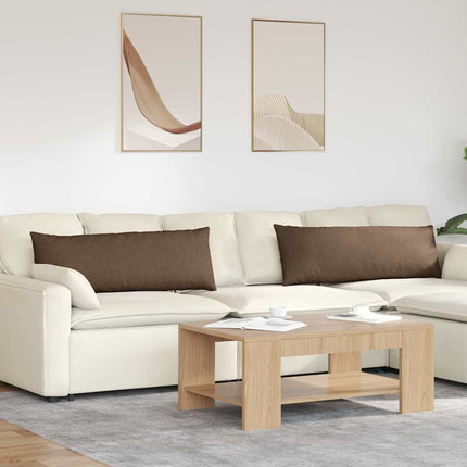 Sofa Kussens 2 Pcs 50 X 30 Cm Stof Bruin