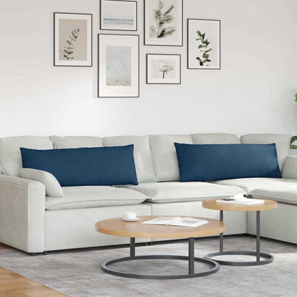 Sofa Kussens 2 Pcs 50 X 30 Cm Stof Blauw