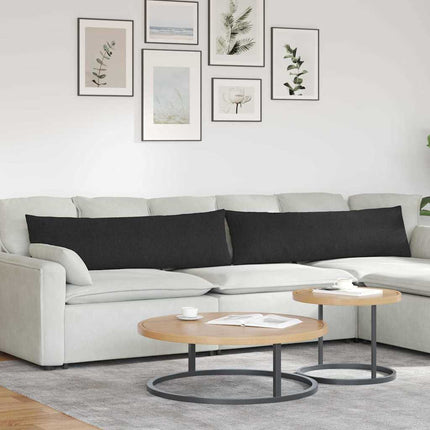 Sofa Kussens 2 Pcs 50 X 30 Cm Stof Zwart