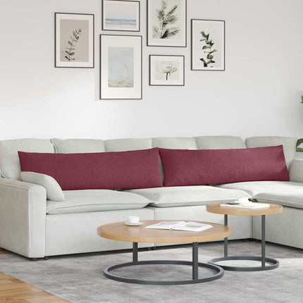 Sofa Kussens 2 Pcs 50 X 30 Cm Stof Wijnrood