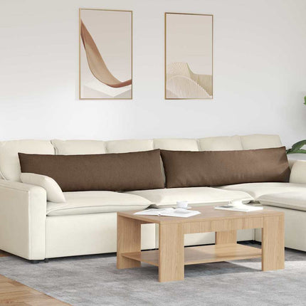 Sofa Kussens 2 Pcs 50 X 30 Cm Stof Bruin
