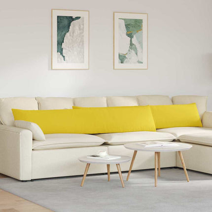 Sofa Kussens 2 Pcs 50 X 30 Cm Stof Lichtgeel