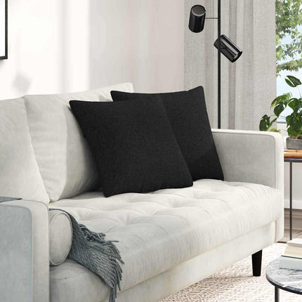 Sofa Kussens 2 Pcs 50 X 30 Cm Stof Zwart
