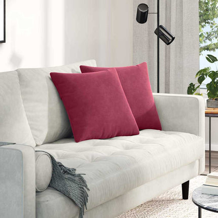 Sofa Kussens 2 Stuks 60 X 40 Cm Cordstof Wijnrood